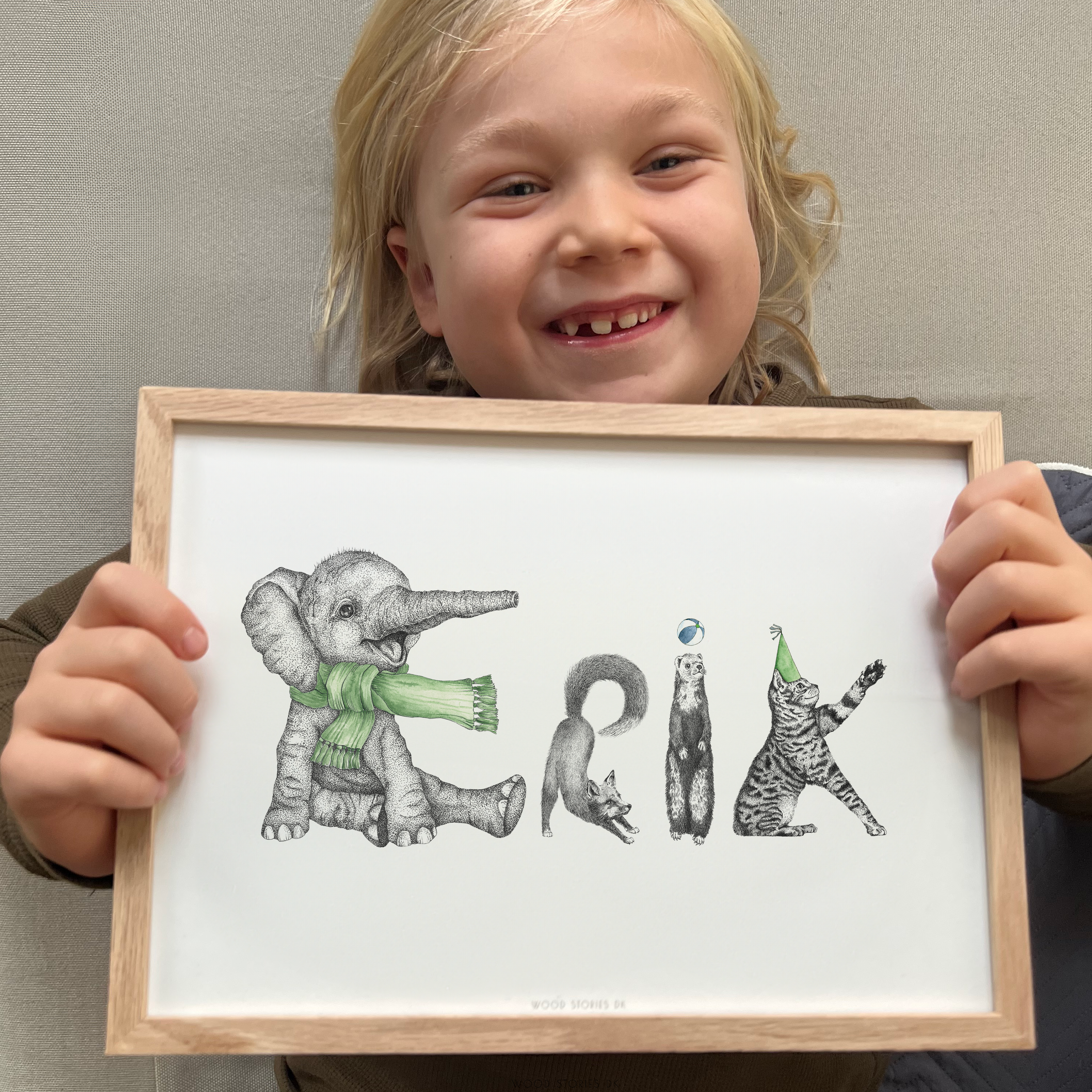 Personlig navneplakat - med håndtegnede illustrationer