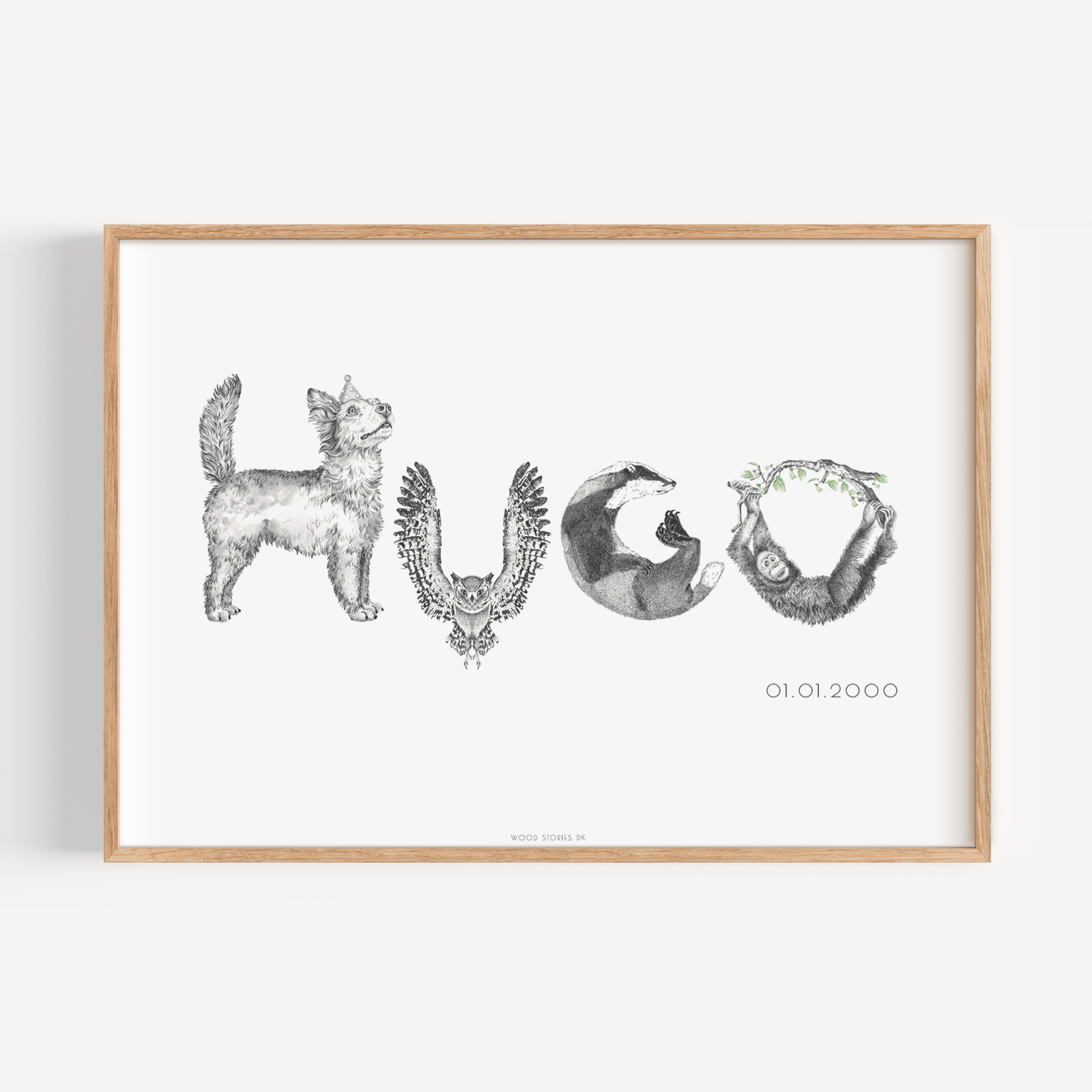 Navneplakat Hugo | Wood Stories – WOOD STORIES DK